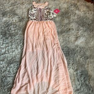 NWT IZ Byer girls pink maxi dress, Easter , church, etc